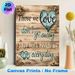 Loving Memorial Quote Painting Poster, Vintage Rustic Wood-textured With Teal Hearts Poster, Warm Comforting Message Ideal For Home Living Room_maomaolike.com