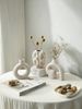 3PC White Ceramic Style Art Abstract Vase Set Can Hold Water Arrangement Vase Ornament Ornament Bottle_maomaolike.com