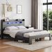 Bed Frame Queen Size, Wood Platform Bed Frame With Storage LED Light Headboard And 2 USB , Noise Free,No Box Spring Needed And Easy Assembly Tool,Large Under Bed Storage,Black_maomaolike.com