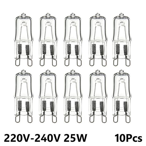 10pcs 20w/25w/40w/60w G9 Halogen Bulb Lamp For Wall Lamps 220v 2900k Warm White Halogen Light Clear Glass Each Indoor Lighting_maomaolike.com