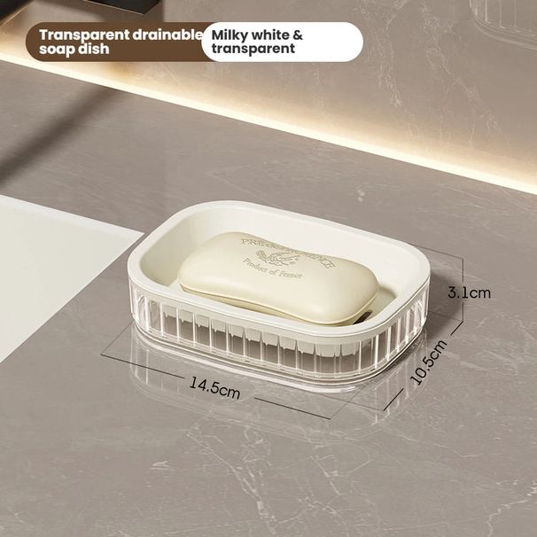 VANFOLA Wholesale Double-Layer Soap Dish, Minimalist Plastic Countertop Soap Holder, No Standing Water, Luxury Drain Soap Box For Household Bathroom_maomaolike.com