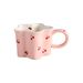 Ceramic Mugs Cartoon Cherry Print Irregular Flower Shapes Coffee Mug Children's Milk Cups Birthday Present for Girls_maomaolike.com