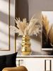A Golden Light Luxury Ceramic Flower Arrangement Vase Is Suitable For The Living Room, Study, Desk, Ornament Vase_maomaolike.com