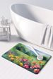 North Dakota Wild Prairie Roses In Watercolor Memory Foam Kitchen Mat Machine Washable Anti-Fatigue Mat Cushion Comfort Bath Mat Or Kitchen Rug_maomaolike.com