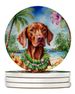 Vizsla Luau Large Sandstone Coasters Pack Of 4 Absorbent Round Coasters Decor Gifts For Men Or Women, 4 In, Multicolor_maomaolike.com