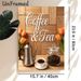 Coffee & Tea Themed Painting Poster, Warm-toned Rustic Cozy Scene Poster, Inviting Design With Coffee Pot, Tea Jar And Orange Tulips, Ideal For_maomaolike.com