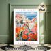 Santorini Flower Market Painting Poster, Vibrant Coastal Town With Lush Blooming Colorful Florals Poster, Delivers Fresh Warm Ambiance, Ideal For_maomaolike.com