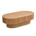 43.70 Inch Modern Handcraft Drum Coffee Table Oval Coffee Table For Living Room,Small Wooden Coffee Table With Sturdy Pedestal For Office_maomaolike.com