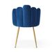Modern Velvet Dining Chairs Set Of 2, Upholstered Woven Dining Chair With Golden Metal Legs, Upholstered Dining Chairs For Dining Room, Kitchen, Vanity, Living Room BLUE_maomaolike.com