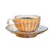 Striped Latte Cup, Coffee Cup Plate, Vintage Glass Flower Tea Cup Set_maomaolike.com