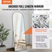VEVOR Arched Full Length Mirror, 65'' X 22'', Large Free Standing Leaning Hanging Wall Mounted Floor Mirror With Stand Aluminum Alloy Frame, Full Body Dressing Mirror For Living Room Bedroom, Black_maomaolike.com