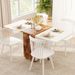 Folding Dining Table 3-in-1 Space-Saving Drop Leaf Kitchen Table With Lockable Wheels For The Kitchen, Dining Area, Workshop And Home Office_maomaolike.com