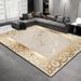 Living Room Rug,Large Rug,Oversized, Gold Leaves Design,Bedroom Rug,Soft And Thick, Machine Washable, Thickened Rug, Bedside Rug,Decorative Indoor Rug_maomaolike.com