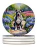 Pit Bull Terrier Spring Path Large Sandstone Coasters Pack Of 4 Absorbent Round Coasters Decor Gifts For Men Or Women, 4 In, Multicolor_maomaolike.com