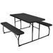 Indoor And Outdoor Folding Picnic Table Bench Set With Wood-like Texture_maomaolike.com