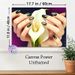 Nail Art & Calla Lily Painting Poster, Elegant Glossy Dark Green Nail Art With Gold Foil Accents & White Calla Lily Poster, Stylish Decorative Piece_maomaolike.com