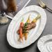 Rock Pattern Pure White Ceramic Plating Dish Oval Deep Steamed Fish Western Food Plate Hotel Tableware_maomaolike.com