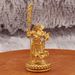 Golden Guan Gong God Of Wealth Statue With Knife Lotus Base For Home And Office Decoration Metal Craft_maomaolike.com