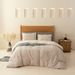 Home Garden Three Piece Set Solid Color Wide Striped Seersucker Quilt Set_maomaolike.com