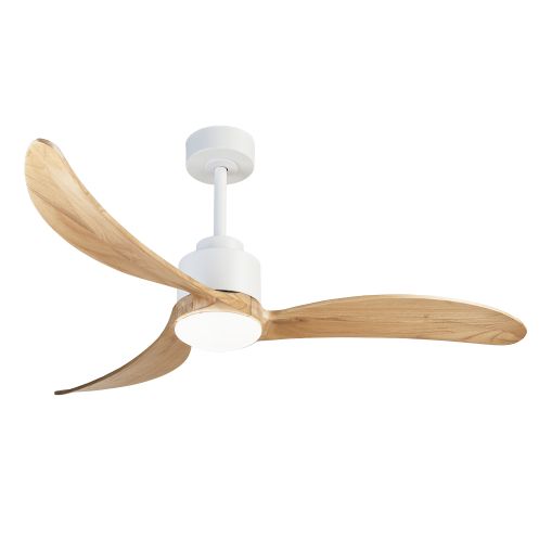 Ceiling Fan With Dimmable LED Light Remote Control,Quiet DC Motor 6 Speed Levels,Adjust Height 3 PCS Rod Reversible Ceiling Fan, For Patio Living Room, Bedroom, Office,Indoor.White Natural_maomaolike.com