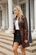 New mid-length leather coat with belt long-sleeved leather trench coat fashionable coat woman_maomaolike.com