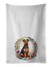 Welsh Terrier And Flowers Kitchen Towel Set Of 2 White Dish Towels Decorative Bathroom Hand Towel For Hand, Face, Hair, Yoga, Tea, Dishcloth, 19 X 28", White_maomaolike.com
