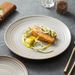Kiln-Change Tea Color Threaded Western Pasta Japanese Flat Shallow Ceramic Dish Plate Home High-End Tableware_maomaolike.com