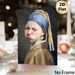 Parodied Girl With A Pearl Earring Painting Poster, Whimsical Oil-style Poster, Playful Distorted Facial Expression With Unique Artistic Twist, Ideal_maomaolike.com