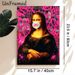 Mona Lisa Graffiti Style Painting Poster, Playful Bubble Gum-blowing Mona Lisa With Bold Pink Graffiti Splash Poster, Creative Artistic Decor Ideal_maomaolike.com