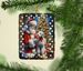 Bedlington Terrier And Santa Claus Porcelain Ornament Christmas Tree Hanging Decorations For Home Christmas Holiday, Rectangle, Gift, Multicolor_maomaolike.com