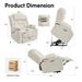 Power Lift Recliner Chair For Elderly, Recliner Chair With Massage & Heat, Electric Leather Lift Recliner Chair For Living Room With Side Pocket, USB & Type-C Charge Port, Beige_maomaolike.com