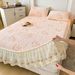 French Style Thickened Rabbit Fur Sheet Single Piece Winter With Skirt Milk Velvet Bed Cover Fleece Full Wrap Mattress Protector_maomaolike.com