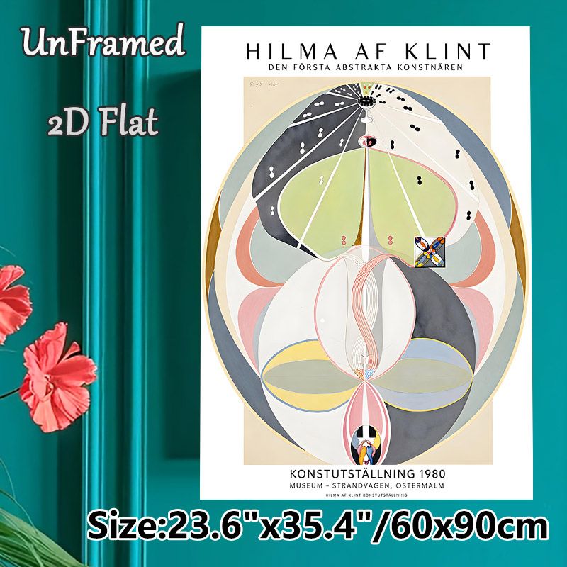 Abstract Geometric Exhibition Art Painting Poster, Soft-toned Vintage Abstract Circular Graphic Poster, Unique Artistic Piece Ideal For Living Room_maomaolike.com