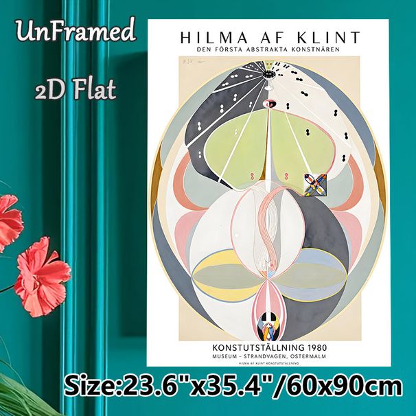Abstract Geometric Exhibition Art Painting Poster, Soft-toned Vintage Abstract Circular Graphic Poster, Unique Artistic Piece Ideal For Living Room_maomaolike.com