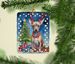 American Hairless Terrier Christmas Reindeer Porcelain Ornament Christmas Tree Hanging Decorations For Home Christmas Holiday, Rectangle, Gift, Multicolor_maomaolike.com
