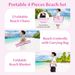 4 Pieces Beach Umbrella With 2 Foldable Chairs And Picnic Blanket Carrying Bag Set Premium Canopy With Silver Coating Offers UPF 50+_maomaolike.com