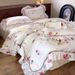 1 French Style 100S High-Count Four-Piece Set Romantic Rose Print Ruffled Edge Duvet Cover Pure Cotton For 1.8m Bed_maomaolike.com
