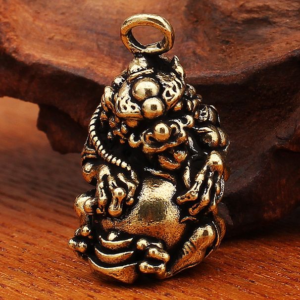 Brass Coin Pixiu Keychain Accessory Vintage Car Key Wanguan Pendant Street Stall Small Items Wholesale_maomaolike.com