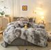Duvet Cover , Luxury 3 Pieces Cozy Plush Long Shaggy Fluffy Bedding Set With Zipper Closure, Comforter Not Included_maomaolike.com