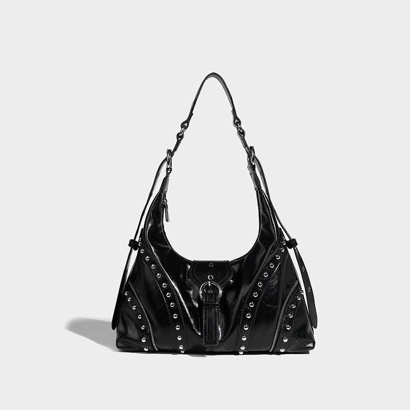 2026 New Commuter American Retro Rivet Motorcycle Women, Niche Design Sweet And Spicy Style Single Shoulder Underarm Bag For Women_maomaolike.com