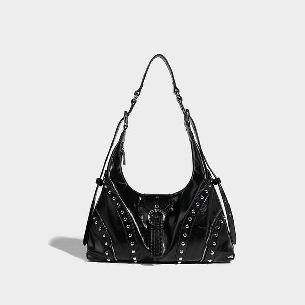 2026 New Commuter American Retro Rivet Motorcycle Women, Niche Design Sweet And Spicy Style Single Shoulder Underarm Bag For Women_maomaolike.com