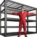 Storage Shelving Unit, 5-Tier Heavy Duty Garage Shelving, Black, 68"W X 20"D X 84" H_maomaolike.com