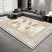 Living Room Rug Large Size Gorgeous Gold Frame Design Bedroom Rug Plush Thickened Machine Washable Thickened Underlay Interior Decorative Rug_maomaolike.com