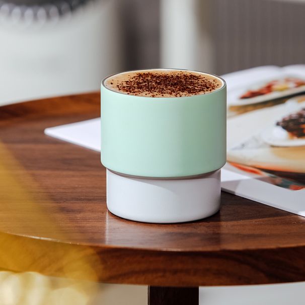 New Minimalist Uncovered Coffee Cup, Office And Home Water Cup, High Aesthetic Latte Cup, Stackable Design, Milk Cup_maomaolike.com