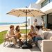 9ft Solar Patio Umbrella With LED Lights, Outdoor Market Table Umbrella With Push Button Tilt,6 Ribs Waterproof Umbrella For Garden Backyard Pool_maomaolike.com