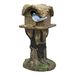 Concrete Bird House With Pedestal - Outdoor Concrete Bird House For Patio Backyard Patio Backyard Outdoor Garden Outside Decoration_maomaolike.com