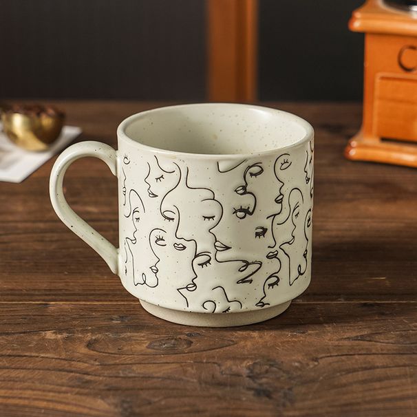 Artistic Minimalist Nordic Ceramic Mug Ins Style Creative Personality Retro Household Water Coffee Cup_maomaolike.com