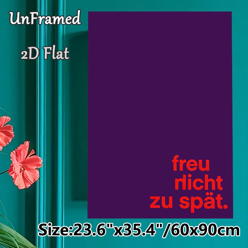 German Quote Typography Painting Poster, Bold Minimalist Deep Purple & Red Text Poster, Stylish Quote Wall Decor For Home Office, Living Room_maomaolike.com