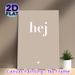 Hej Typography Painting Poster, Minimalist Neutral-toned Text Art Poster, Warm Gentle Decor Ideal For Living Room, Bedroom_maomaolike.com