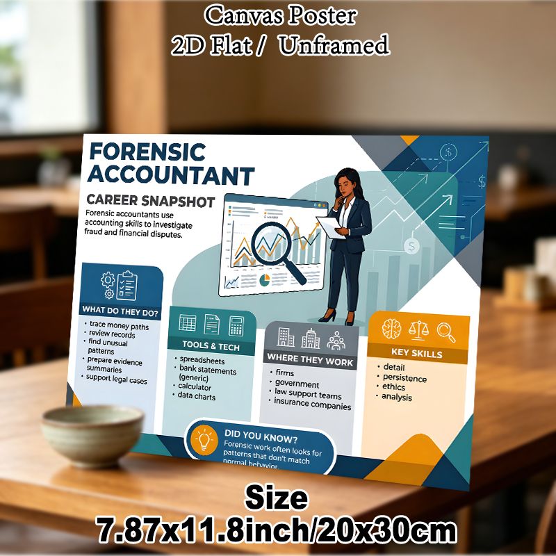Forensic Accountant Career Snapshot Painting Poster, Informative Modern Graphic Poster, Educational Career Guide Detailing Roles, Tools & Skills_maomaolike.com